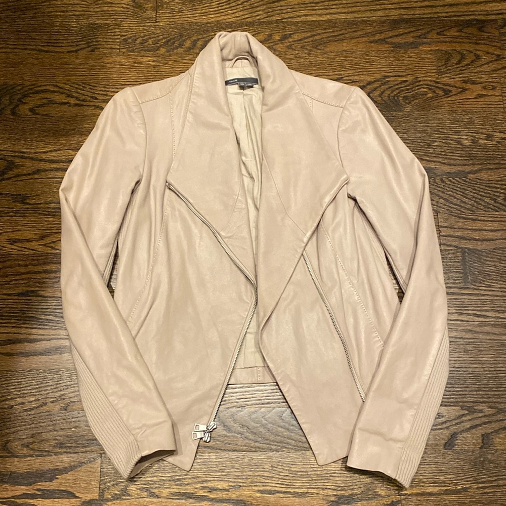 Vince Light Pink Leather Jacket